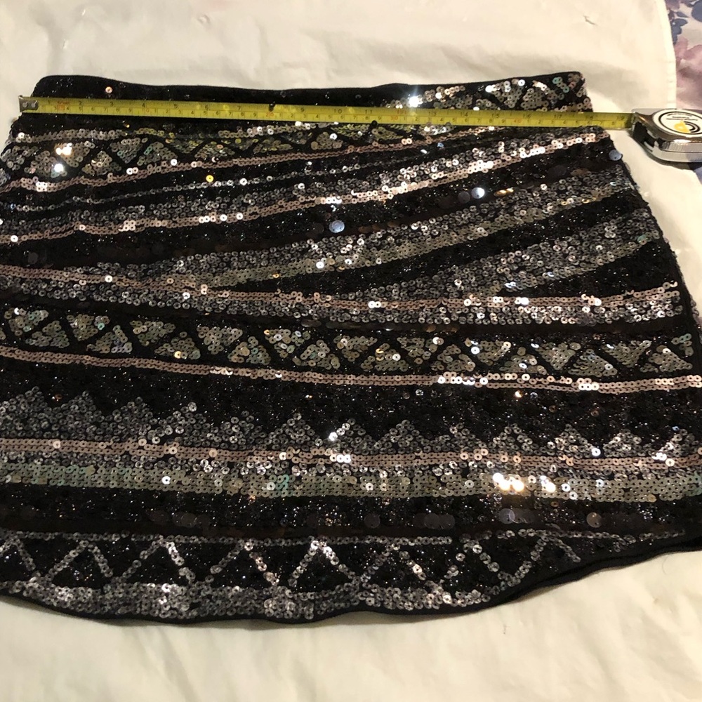 Express Mini Sequin Striped Pattern Skirt - image 4